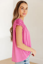 Load image into Gallery viewer, DEAR SCARLETT-  Ruched Cap Sleeve Top in Magenta
