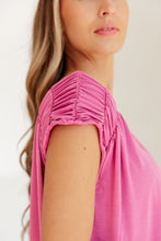 Load image into Gallery viewer, DEAR SCARLETT-  Ruched Cap Sleeve Top in Magenta
