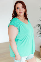 Load image into Gallery viewer, DEAR SCARLETT- Ruched Cap Sleeve Top in Neon Blue

