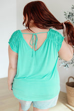Load image into Gallery viewer, DEAR SCARLETT- Ruched Cap Sleeve Top in Neon Blue
