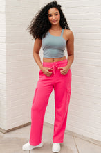 Load image into Gallery viewer, RAE MODE- Run, Don&#39;t Walk Cargo Sweatpants in Flamingo Pink
