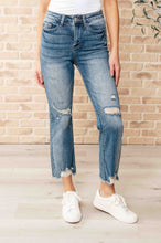 Load image into Gallery viewer, Sammy High Waist Distressed Crop Straight Leg Jeans-JUDY BLUE
