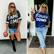 Load image into Gallery viewer, PREORDER: Game Day Sequin Top in Two Colors- BLAKLEY
