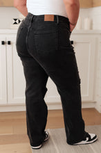 Load image into Gallery viewer, JB Susannah High Rise Rigid Magic 90&#39;s Distressed Straight Jeans in Black
