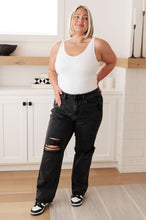 Load image into Gallery viewer, JB Susannah High Rise Rigid Magic 90&#39;s Distressed Straight Jeans in Black
