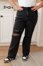 Load image into Gallery viewer, JB Susannah High Rise Rigid Magic 90&#39;s Distressed Straight Jeans in Black
