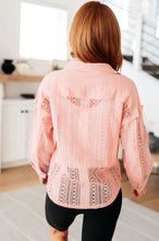 Load image into Gallery viewer, VERY J- Sweeter Than Nectar Lace Button Down in Rose
