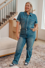 Load image into Gallery viewer, JB Sylvia Short Sleeve Denim Jumpsuit
