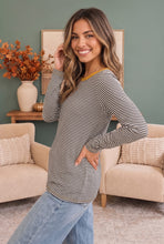 Load image into Gallery viewer, Stripe It Up Long Sleeve Tee in Black

