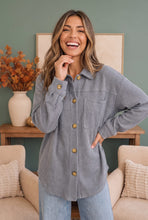 Load image into Gallery viewer, Dreamy Boyfriend Shacket in Slate Blue
