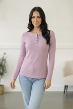 Load image into Gallery viewer, Grape Gum Drop Lounge Henley

