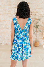 Load image into Gallery viewer, The Suns Been Quite Kind V-Neck Dress in Blue- WHITE BIRCH
