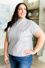 Load image into Gallery viewer, 111 NORTH- This Little Life Mock Neck Short Sleeve Sweater in Grey
