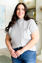 Load image into Gallery viewer, 111 NORTH- This Little Life Mock Neck Short Sleeve Sweater in Grey
