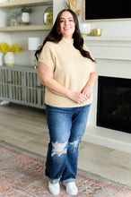 Load image into Gallery viewer, 111 NORTH- This Little Life Mock Neck Short Sleeve Sweater in Oatmeal
