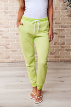 Load image into Gallery viewer, Tommy Two Tone Waffle Joggers Lime- WITH LOVE MOLLY
