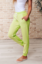 Load image into Gallery viewer, Tommy Two Tone Waffle Joggers Lime- WITH LOVE MOLLY
