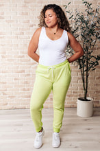 Load image into Gallery viewer, Tommy Two Tone Waffle Joggers Lime- WITH LOVE MOLLY
