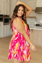 Load image into Gallery viewer, WHITE BIRCH- Tropical Punch Halter Dress
