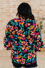 Load image into Gallery viewer, DEAR SCARLETT- Willow Bell Sleeve Top in Black and Emerald Floral
