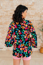 Load image into Gallery viewer, DEAR SCARLETT- Willow Bell Sleeve Top in Black and Emerald Floral
