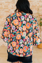 Load image into Gallery viewer, DEAR SCARLETT- Willow Bell Sleeve Top in Black and Persimmon Floral
