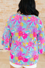 Load image into Gallery viewer, DEAR SCARLETT- Willow Bell Sleeve Top in Bright Blue Floral
