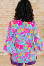 Load image into Gallery viewer, DEAR SCARLETT- Willow Bell Sleeve Top in Bright Blue Floral
