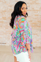 Load image into Gallery viewer, DEAR SCARLETT- Willow Bell Sleeve Top in Lavender Mint Paisley
