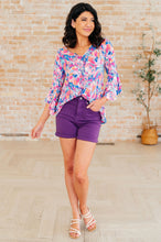 Load image into Gallery viewer, DEAR SCARLETT- Willow Bell Sleeve Top in Royal Brushed Floral
