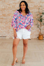 Load image into Gallery viewer, DEAR SCARLETT- Willow Bell Sleeve Top in Royal Brushed Floral
