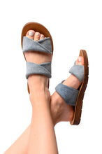 Load image into Gallery viewer, With a Twist Sandal in Denim- CORKY&#39;S
