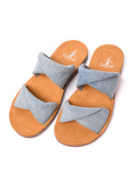 Load image into Gallery viewer, With a Twist Sandal in Denim- CORKY&#39;S
