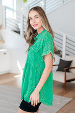 Load image into Gallery viewer, JODIFUL- Working in the Garden Stone-Washed Peplum Blouse
