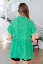 Load image into Gallery viewer, JODIFUL- Working in the Garden Stone-Washed Peplum Blouse
