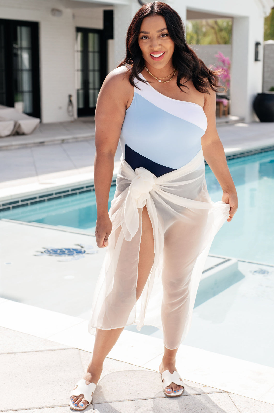 Wrapped In Summer Versatile Swim Cover in White- 111 NORTH