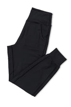 Load image into Gallery viewer, DEAR LOVE- Black Exposed Seam High Waist Pocketed Joggers
