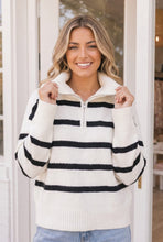 Load image into Gallery viewer, Stripes and Zipper Dreams Knit Pullover
