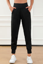 Load image into Gallery viewer, DEAR LOVE- Black Exposed Seam High Waist Pocketed Joggers

