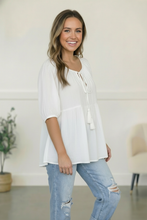 Load image into Gallery viewer, The Bee's Knees Ivory Peplum
