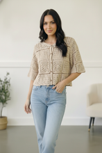 Load image into Gallery viewer, Honeycomb Crochet Cardigan
