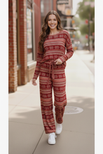 Load image into Gallery viewer, Red Holiday Fair Isle Set
