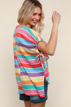 Load image into Gallery viewer, Feeling Bold Multicolor Stripe Dolman Bow Tie Sleeve Top (Open Pack)
