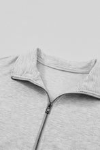 Load image into Gallery viewer, Gray Solid Half Zipped Drawstring High Waist Lounge Set
