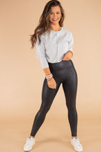 Load image into Gallery viewer, LILLY- Black Faux Leather Skinny Leggings

