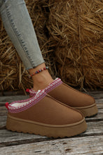 Load image into Gallery viewer, Chestnut Suede Contrast Print Plush Lined Snow Boots
