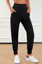 Load image into Gallery viewer, DEAR LOVE- Black Exposed Seam High Waist Pocketed Joggers
