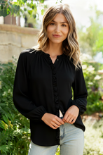 Load image into Gallery viewer, Effortlessly Edgy Button Down Blouse
