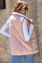 Load image into Gallery viewer, Pink Fleece Lined Quilted Vest Coats
