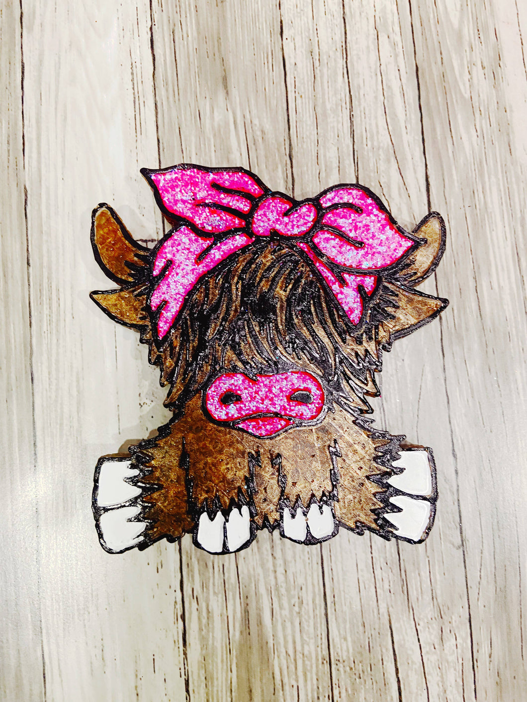 Brown Highland Cow Car Freshie by Cup Culture